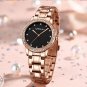 Rose Black box_Women Watch Ladies Gold Bracelet Stainless Steel Watch Movement Quartz Clock Femini