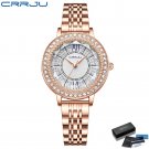 RGW-BOX_Simple Slim Stainless Steel Quartz Wristwatches for Women Luxurious Sparkling Rhinestone Dia