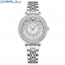 Silver_Women's Wristwatches with Rhinestones Dial Stainless Steel Band Quartz Watches Ladies Clock