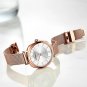 silver white_Women Watch Luxury Ladies Wristwatch Stainless Steel with Calendar Quartz Clock Relóg