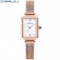 white_Ladies Elegant Watches Casual Mesh Wristwatch for Women Minimalist Unique Waterproof Quartz  W