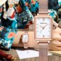 white BOX_Ladies Elegant Watches Casual Mesh Wristwatch for Women Minimalist Unique Waterproof Quart