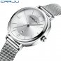 silver white BOX_Women watches lady Elegant Waterproof Watches Japan Movement Silver Slim Calendar