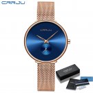 Rose Blue BOX_Watches for Women  Stylish Ultra Thin Women Watch Ladies  Dress Wristwatch Silver Wate
