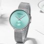 Silver White BOX_Watches for Women  Stylish Ultra Thin Women Watch Ladies  Dress Wristwatch Silver W