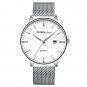 silver white_Unisex Watches Big Dial Women Wristwatches men Brand Mesh Band Watch Ladies Dress Quar
