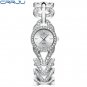 silver_Women Watch Luxury Ladies Round Dial Watches Unique Diamond band Clock sport Shining crystal