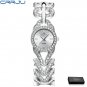 silver with box_Women Watch Luxury Ladies Round Dial Watches Unique Diamond band Clock sport Shining