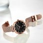 rose white_2021 Women Watches Luxury Date Ladies Wristwatches Stainless Steel Rose Mesh Strap Fema