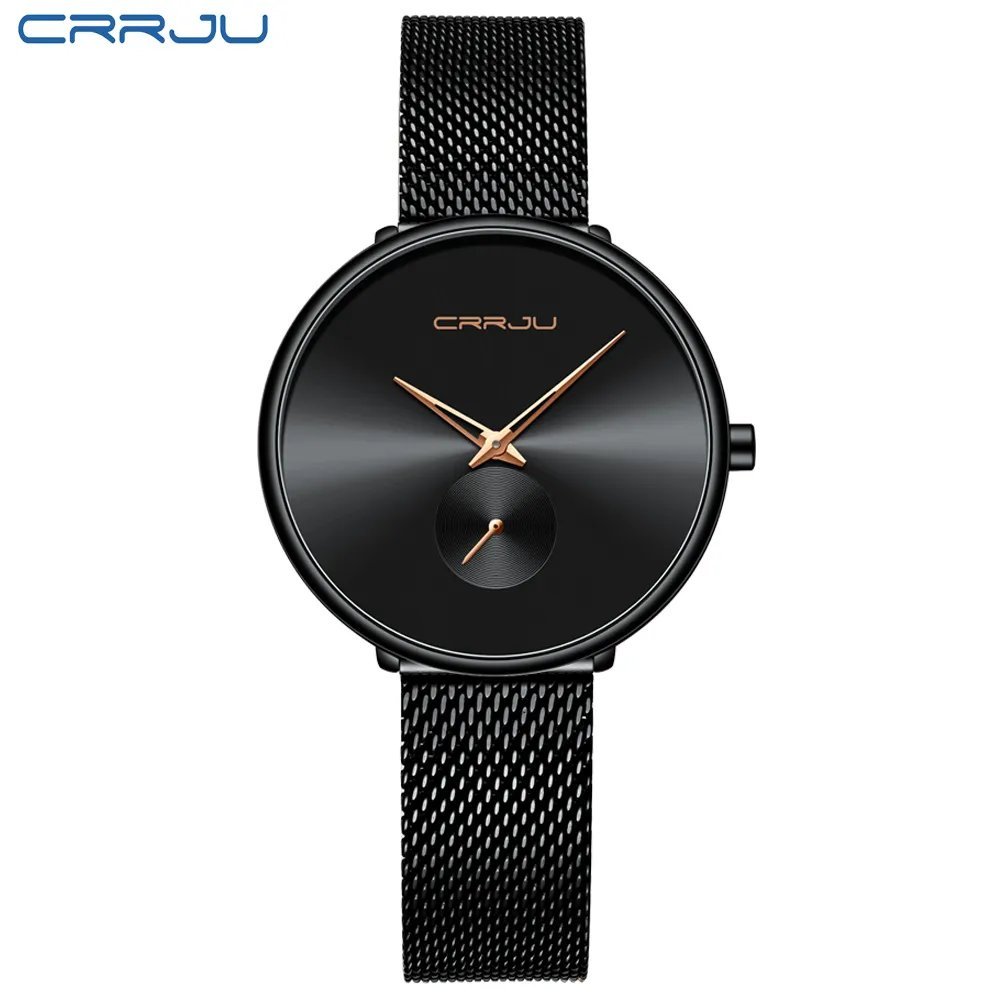 Black_Women Watch Simple Elegant Quartz Lady Waterproof Wristwatch Female Casual Watches Clock
