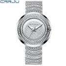 silver_Women's Casual Analog Quartz Watches Diamond Rhinestone Crystal Bracelet WristWatch Feminino 