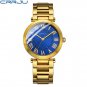 blue_Golden Women Watches  Luxury Blue Women Waterproof Wristwatch Stainless Steel Band Quartz watch