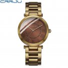 coffee_Golden Women Watches  Luxury Blue Women Waterproof Wristwatch Stainless Steel Band Quartz wat