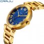 silver_Golden Women Watches Luxury Blue Women Waterproof Wristwatch Stainless Steel Band Quartz wat