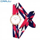 A-blue red_unique Ladies flower cloth wristwatch women dress watch high quality fabric watch sweet g
