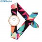 B-black orange_unique Ladies flower cloth wristwatch women dress watch high quality fabric watch swe