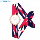 B-blue red_unique Ladies flower cloth wristwatch women dress watch high quality fabric watch sweet g