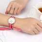 B-green_unique Ladies flower cloth wristwatch women dress watch high quality fabric watch sweet girl