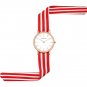 B-red white_unique Ladies flower cloth wristwatch women dress watch high quality fabric watch sweet
