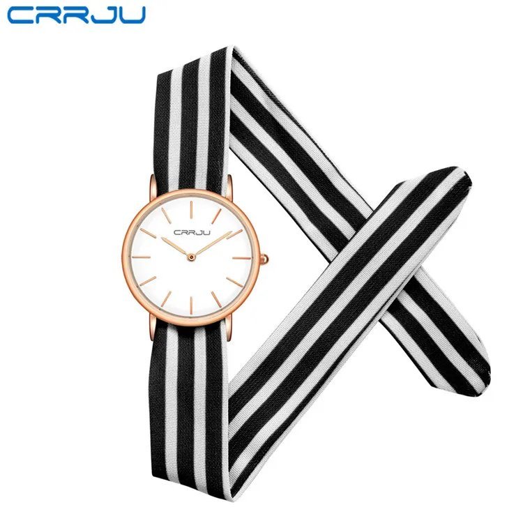 B-black white_2017  Arrival unique Ladies Women Watch women dress watch high quality fabric watch sw