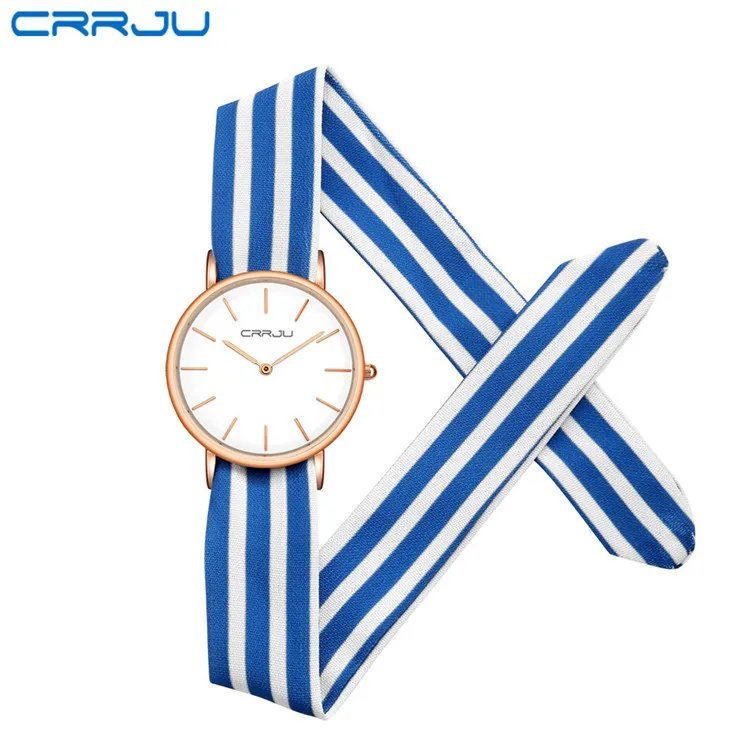 B-blue white_2017  Arrival unique Ladies Women Watch women dress watch high quality fabric watch swe