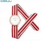 B-red white_2017  Arrival unique Ladies Women Watch women dress watch high quality fabric watch swee