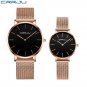 WM rose black_Couple's Watches  Men Women Minimalist Quartz Watch Casual Mesh Strap Waterproof Ladie