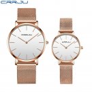 WM rose white_Couple's Watches  Men Women Minimalist Quartz Watch Casual Mesh Strap Waterproof Ladie