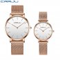 WM rose white_Couple's Watches  Men Women Minimalist Quartz Watch Casual Mesh Strap Waterproof Ladie