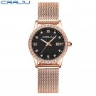 rose black_Women  Luxury Diamond Watches Ladies Dress Simple Mesh Bracelet Waterproof Quartz Watches