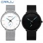 white and blue_Mens Watches  Luxury lover Watches Women Casual Slim Mesh Steel Couple Sports Watch