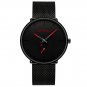 white and red_Mens Watches  Luxury lover Watches Women Casual Slim Mesh Steel Couple Sports Watch