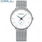 white and silver_Mens Watches Luxury lover Watches Women Casual Slim Mesh Steel Couple Sports Watch
