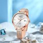 black_Women Dark light Watch  Woman's Big Face Quartz Waterproof Wristwatch Rose Gold Mesh Ladies wa