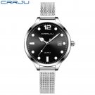 silver black_Women Dark light Watch  Woman's Big Face Quartz Waterproof Wristwatch Rose Gold Mesh La