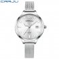 silver white_Women Dark light Watch  Woman's Big Face Quartz Waterproof Wristwatch Rose Gold Mesh La