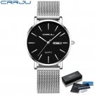 silver black BOX_Women Watches  Japan Quartz Movement Auto Date Minimalist Woman Wristwatch Lady  36