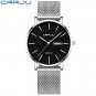 silver black_Women Stylish Watches  Japan Quartz Movement Auto Date Woman Wristwatch Ladies 36mm Mes