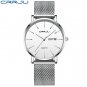 silver white_Women Stylish Watches  Japan Quartz Movement Auto Date Woman Wristwatch Ladies 36mm Mes