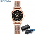 2176 black BOX_Women Watch  Bracelet Japan Quartz Movement Simple Waterproof Rose Gold Stainless Ste