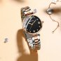 blue_Women's Watch Luxury Elegant Women Crystal Wristwatch Waterproof Quartz Ladies Stainless Bracel