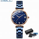 blue BOX_Women's Watch Luxury Elegant Women Crystal Wristwatch Waterproof Quartz Ladies Stainless Br