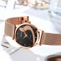 silver black_Women Watch Luxury Rhinestone Watches Casual Waterproof Quartz Ladies Dress Galaxy Mes