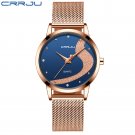 rose blue_Woman Watch  Minimalist Silver Watches Casual Waterproof Quartz Ladies Dress Stainless Ste