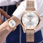 silver white BOX_Luxury watches for women Rose Gold Ladies Wristwatch Stainless Steel Female Calend