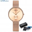 Rose Gold BOX_Women Watch Luxury  Casual Silm Watch Ladies Dress Mesh Wristwatch Minimalist Waterpro