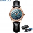 blue BOX_Ladies' Watch  Sport Diamond Watches Pink Dress Simple Leather Bracelet Waterproof Quartz W