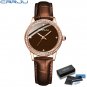 brown BOX_Ladies' Watch  Sport Diamond Watches Pink Dress Simple Leather Bracelet Waterproof Quartz 