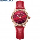 red_Ladies Watches  Luxury Elegant Japan Movement Wristwatch Sport Leather Women Clock   Feminino