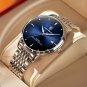 868 SL BU S_Luxury Men Watch Waterproof Luminous Stainless Steel Watches Sport Quartz Clock Mens Dat